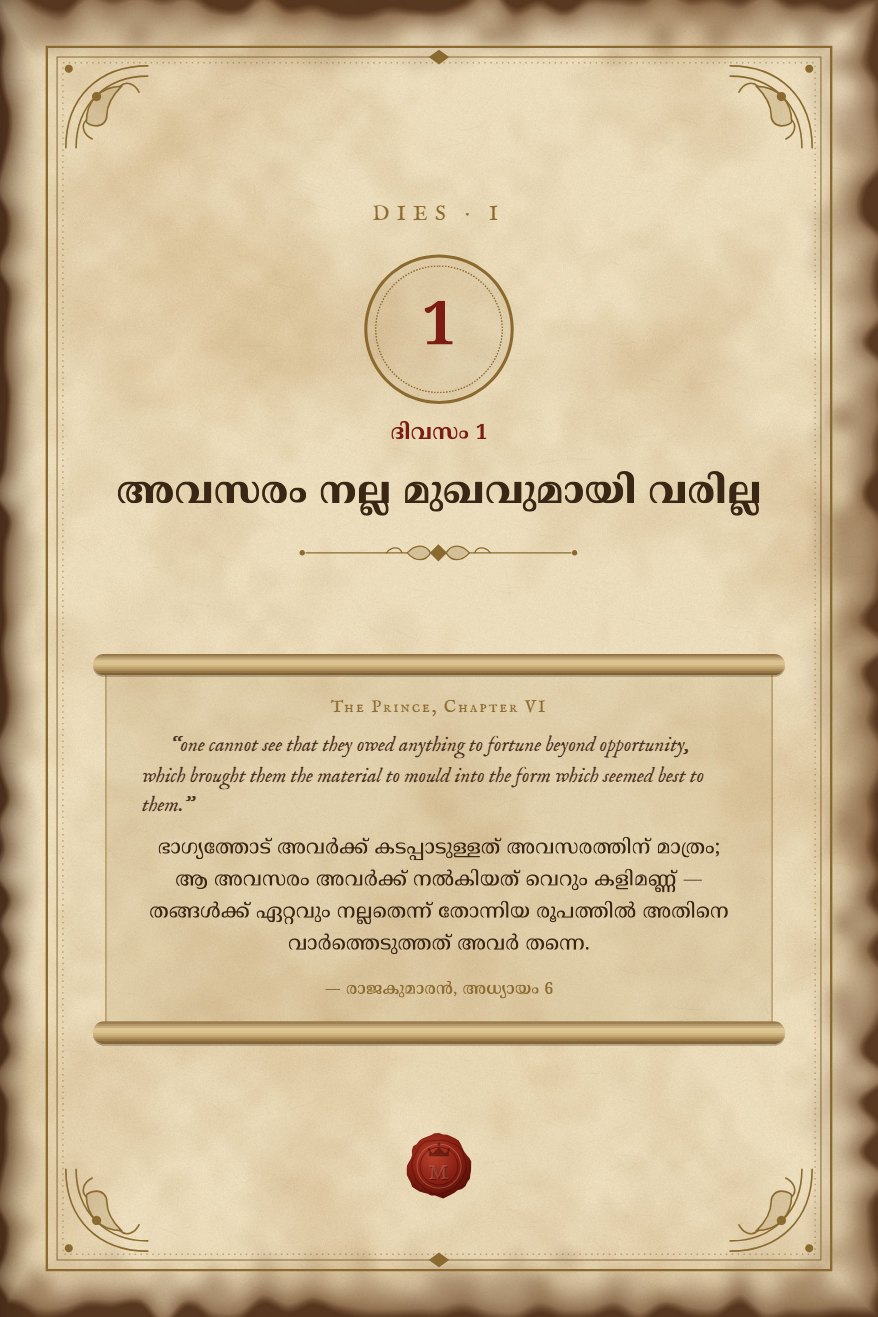 ദിവസം 1 — അധ്യായത്തിന്റെ തുടക്കം