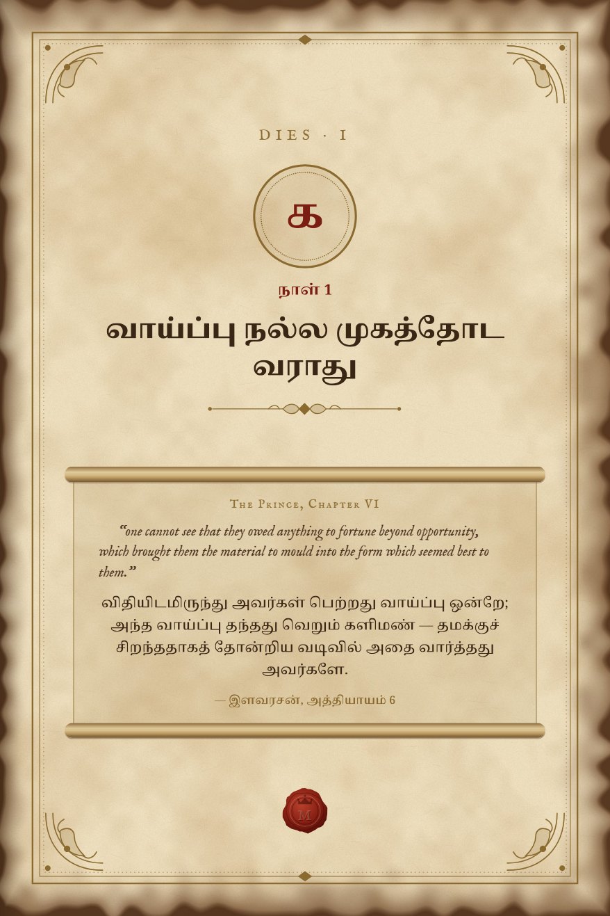 நாள் 1 — அத்தியாயத்தின் தொடக்கம்